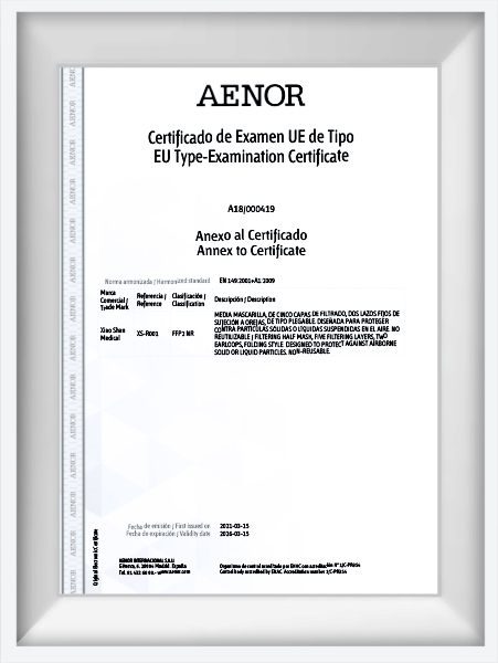 Beschermend masker CE B+D-certificaat